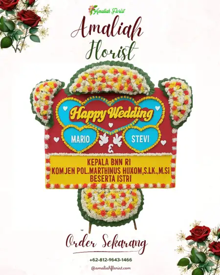 Papan Bunga Pernikahan Newung